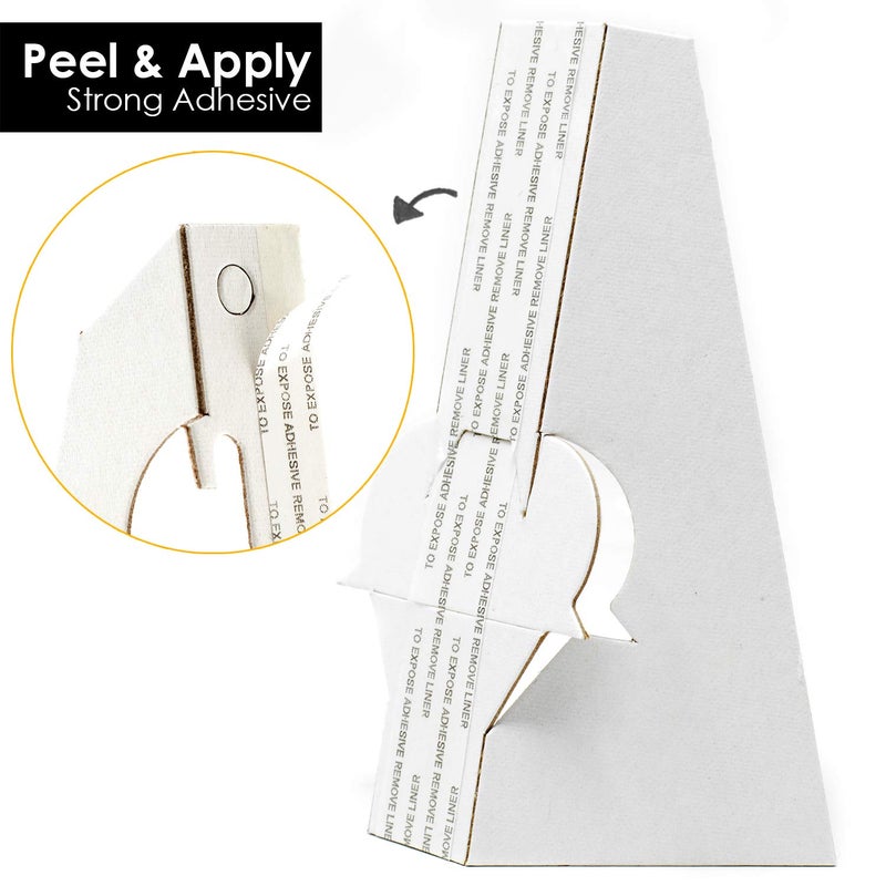 لينيكو حامل لاصق من لاينكو، ذاتي اللصق، بجناحين، 5 بوصات، لعرض اللافتات والأعمال الفنية والصور. سهل وسريع التركيب. حامل ملصقات وأعمال فنية (عبوة من 25 قطعة) أبيض - Image 3